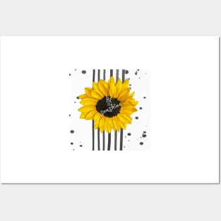 Be The Sunshine Quote With Sunflower Posters and Art